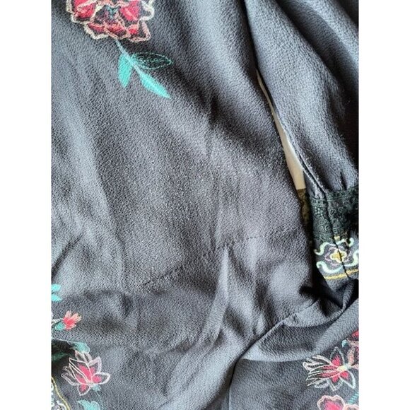 Flying Tomato Floral Embroidered Bell Sleeve Tunic Mini Dress Women's M - Picture 9 of 16